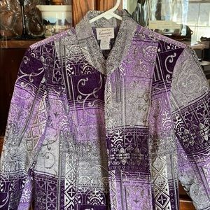 Purple Embroidered Blazer